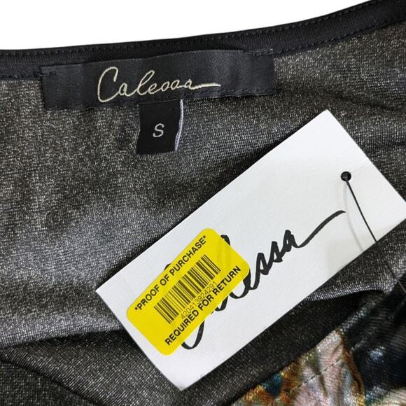 NEW Calessa Velvet Floral V Neck Top Small Whimsygoth Fairygrunge Boho Dark - Picture 7 of 9